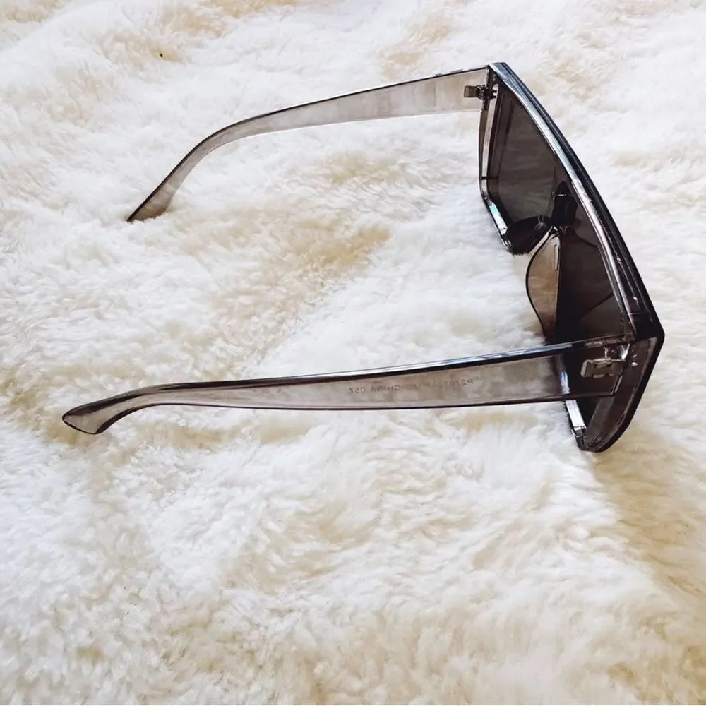 Greta Gray Oversized Statement Sunglasses